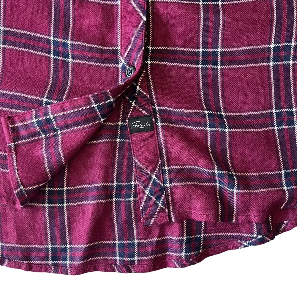Rails Hunter Plaid Merlot Navy Button Up Shirt | … - image 7